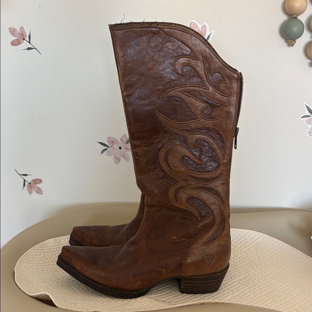 Ariat Lyric Western Style X Toe Cowboy Boots Brown Leather 10014111 Women's 6.5 - Picture 4 of 9